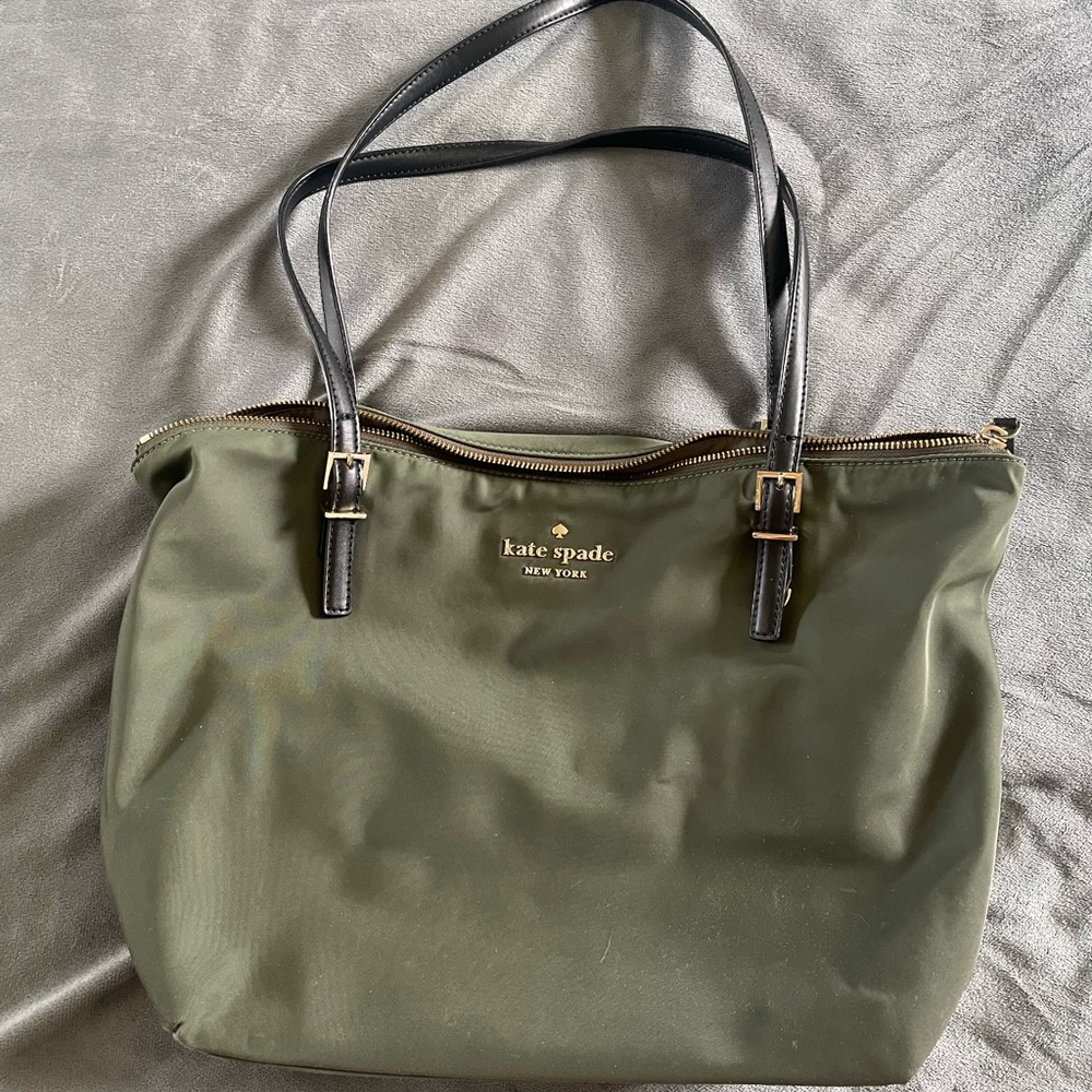 Kate Spade Green and Black Tote with Adjustable Straps